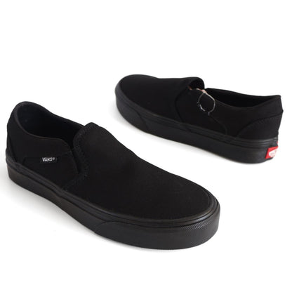 Vans Asher Kids Shoes Trainers Uk Size 2.5   Black Canvas