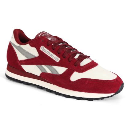 Reebok Classic Leather Mens Shoes Trainers UK Size 9.5   Maroon White