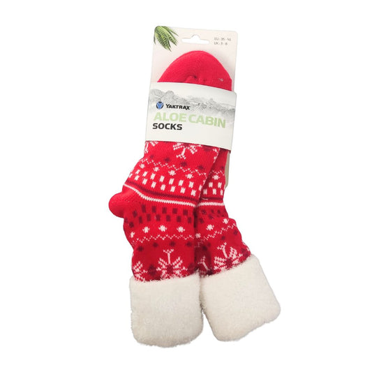 Yaktrax Aloe Cabin Winter Warm Socks Girls Womens UK Size 3 - 8