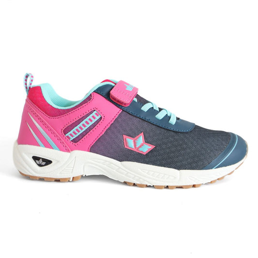 Lico Barney VS Girls Strap Up Shoes Trainers UK Size 4  Blue Pink