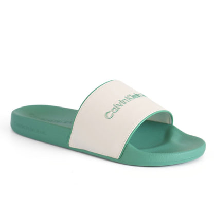 Calvin Klein Mens Sliders Slippers UK Size 6.5 - 10   Green White