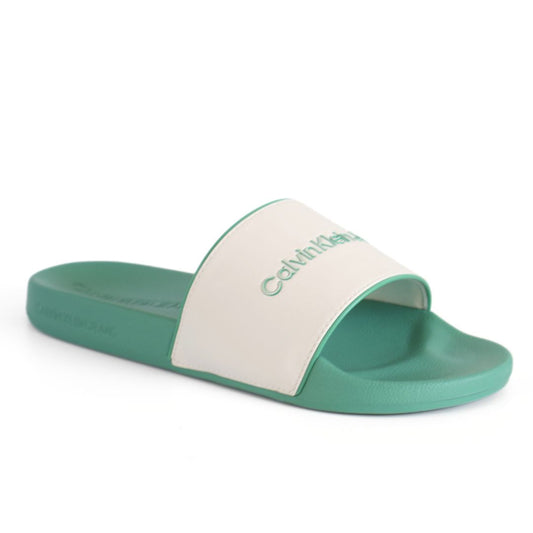 Calvin Klein Mens Sliders Slippers UK Size 6.5 - 10   Green White