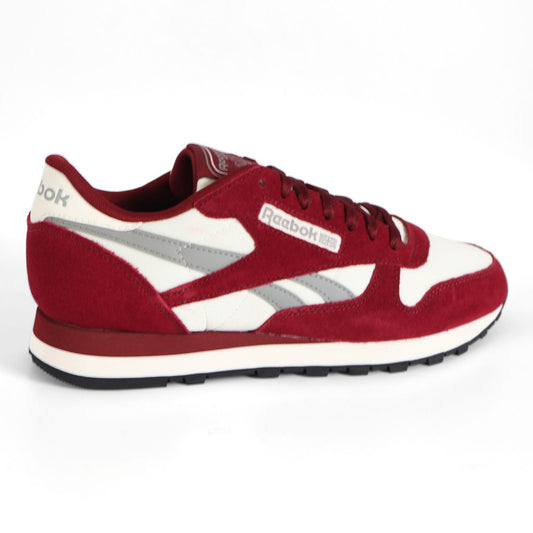 Reebok Classic Leather Mens Shoes Trainers UK Size 9.5   Maroon White