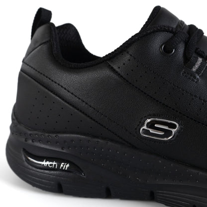 Skechers Arch Fit Trickell Womens Girls Shoes Trainers UK Size 3 - 8   Black Silver