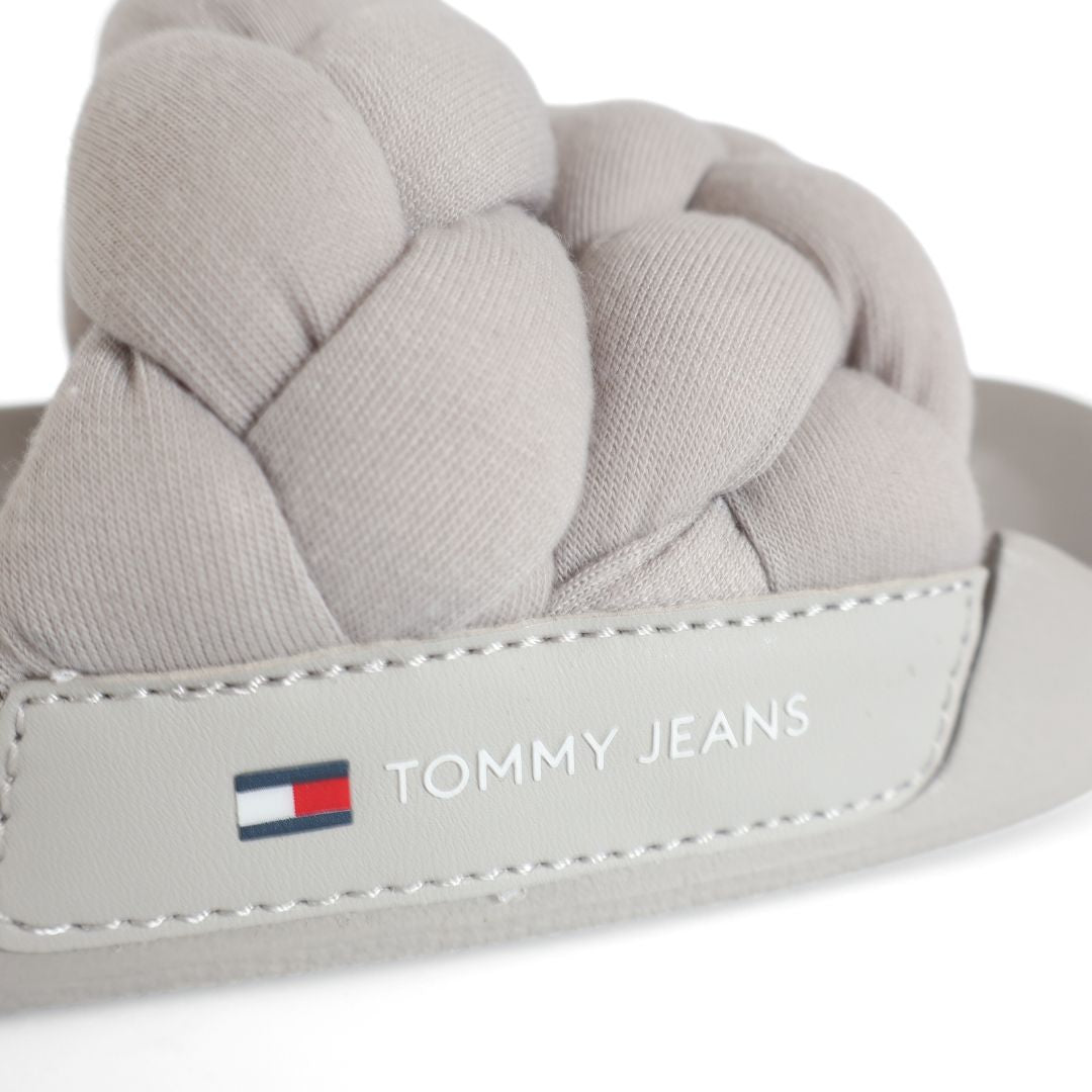 Tommy Hilfiger TJW Braided Adults Sliders Slippers UK Size 7  Grey