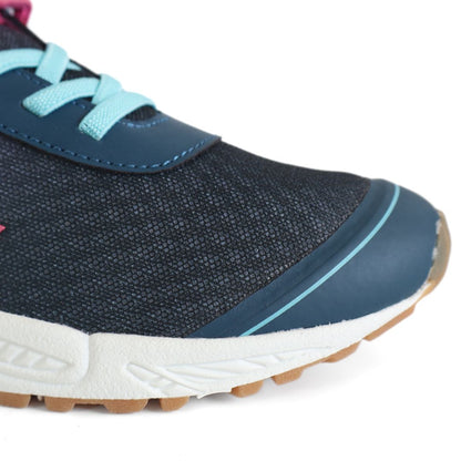Lico Barney VS Girls Strap Up Shoes Trainers UK Size 4  Blue Pink