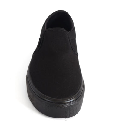 Vans Asher Kids Shoes Trainers Uk Size 2.5   Black Canvas