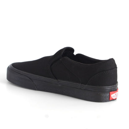 Vans Asher Kids Shoes Trainers Uk Size 2.5   Black Canvas